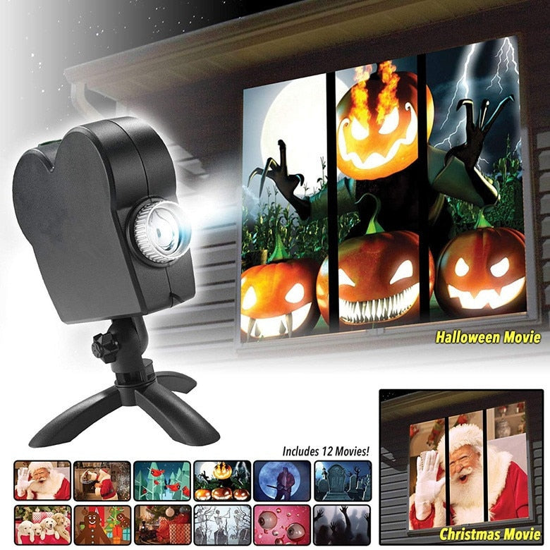 12 Movies Projector Lamp Halloween & Christmas Party Lights