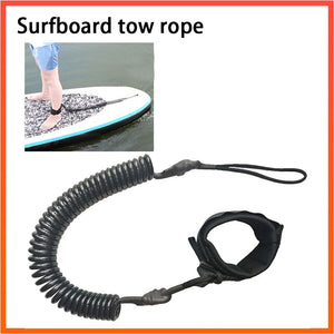 10FT Surfboard Leash Surfing Stand Up Paddle Board Leash Coiled Cord SUP for All Types of Surfboards