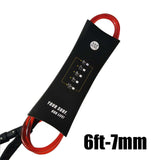 1pc Surfing Surfboard Leash 6ft 7mm Surfboard Leash Surfing Leash Neoprene Strape Heavy duty Velcro
