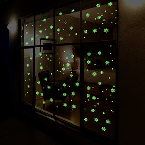 Luminous Snowflake Glow In The Dark Window Stickers for Christmas