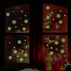 Luminous Snowflake Glow In The Dark Window Stickers for Christmas