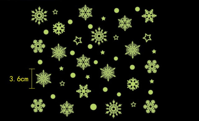 Luminous Snowflake Glow In The Dark Window Stickers for Christmas