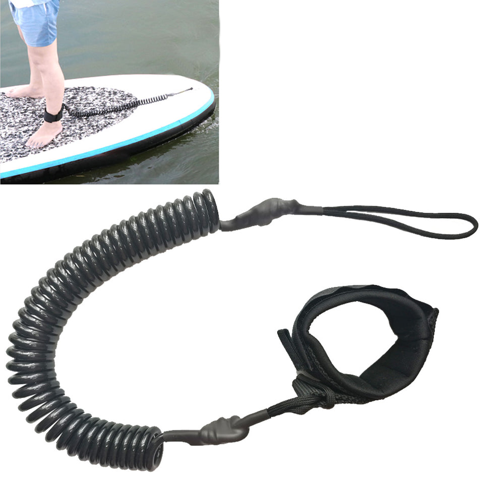 10FT Coiled Surfboard Leash Surfing Stand Up Paddle Board Surf Paddle Board SUP Cord Leash